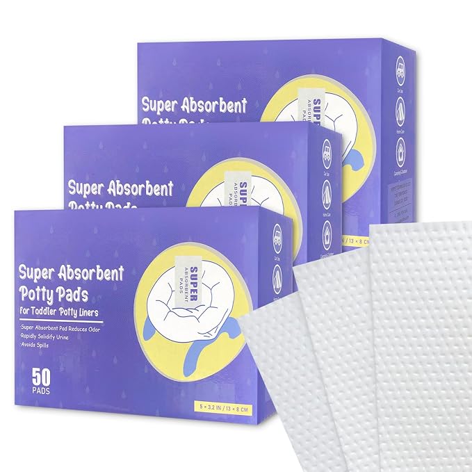 Disposable Potty Absorbent Pads for Kids Travel,Toilet Refill Pouch for Toddler Toilets Portable Fast-Acting Absorbent Fit All Baby Travel Potty Bags - 150 Pads