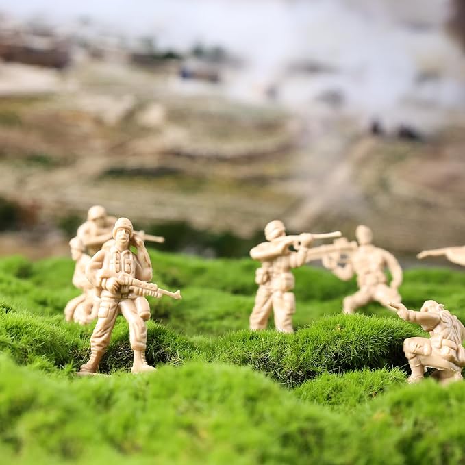 Shindel 100PCS Army Men Toy Soldiers, Plastic Army Men Playset Green Yellow Soldier Figures 10 Poses for Boys Birthday Gift