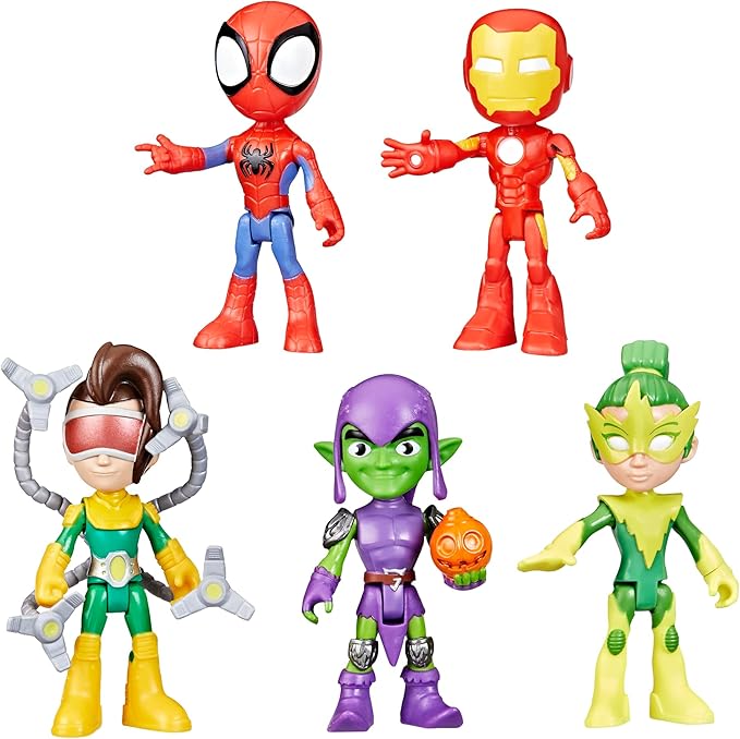 Spidey and his Amazing Friends Hasbro Marvel, Friends & Foes Pack, 5 Action Figures, 4-Inch, Preschool Super Hero Toys for Kids Ages 3 and Up (Amazon Exclusive)