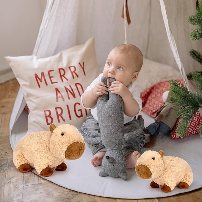 Large Plush Capybara Stuffed Animal Cute Plushie Soft Capybara Plushie Pillows Birthday Gift for Kids(17.7Inch)