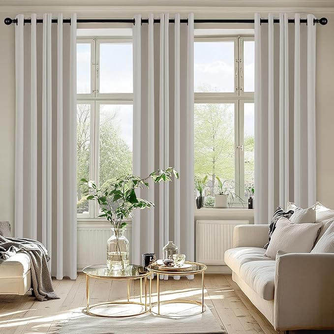 MIULEE Blackout Curtains for Bedroom 2 Panels 40 x 72 Inch Long Natural | Thermal Insulated, Living Room Darkening Grommet Drapes, Noise Reducing, Light Blocking Window Treatments