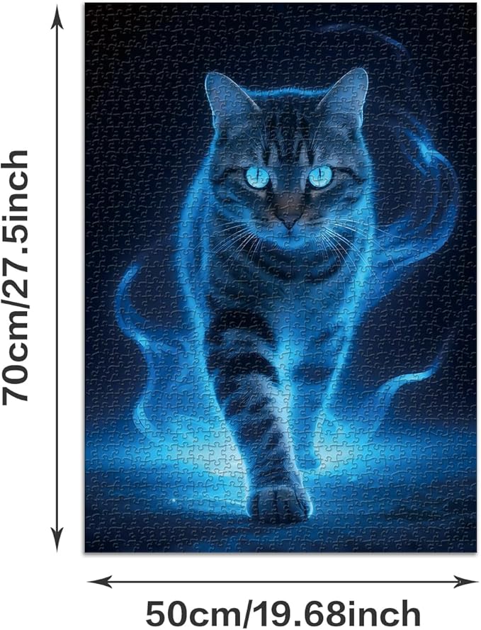 Jigsaw Puzzles 1000 Pieces for Adults - Challenging Fun Puzzles Stunning Art Wall Decor, Gift for Adult Puzzle Lovers, Blue Aura C0821