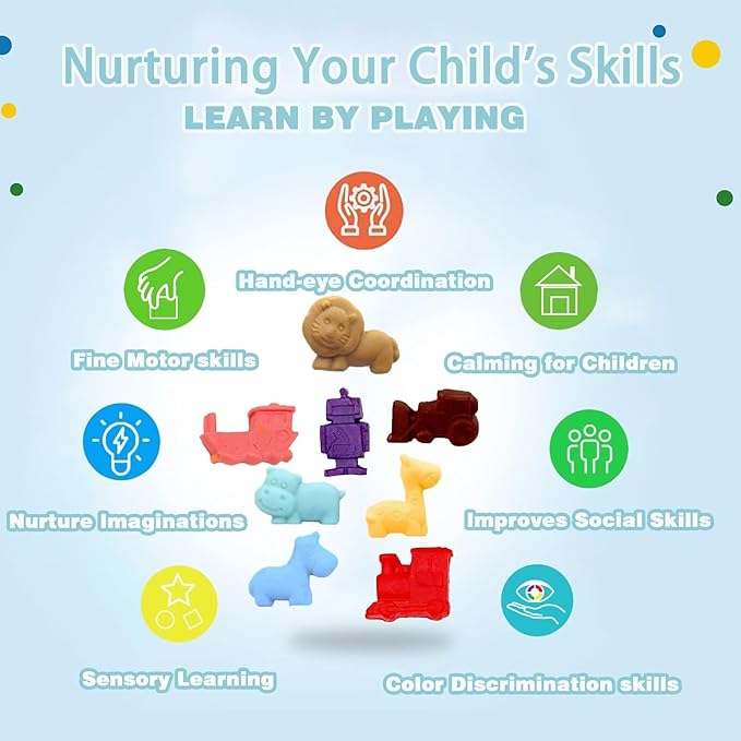 Unleash Creativity with 53 Pcs Play Dough Tools Sets Dough Whit 5 Bright Color Dough.Ideal as a Gift for Kids Aged 3-4-8 Years