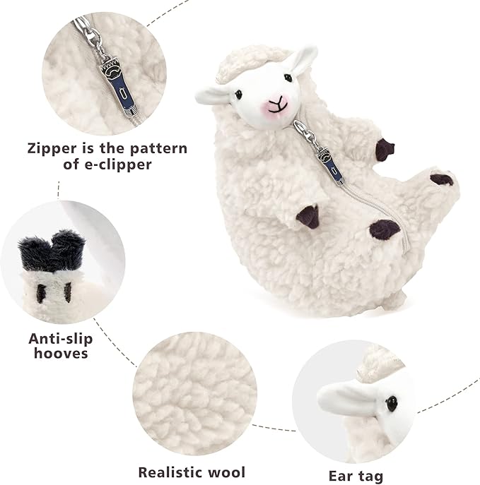 AGRIMONY Cute Shaved Sheep Stuffed Animals,Small Plushies Kawaii Lamb Plush Toys, Easter Valentines Mothers Day Birthday Christmas Funny Gifts Sheep Decor for Kids Girls Boys Teens Women