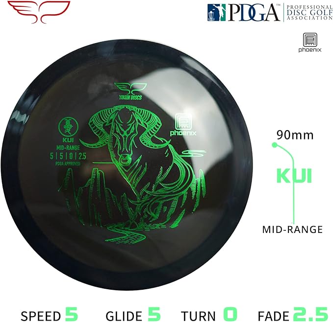 Yikun Midrange Disc Golf Disc-Overstabel Golf Mid-Range,PDGA Approved Great for Competition,Leisure and Entertainment