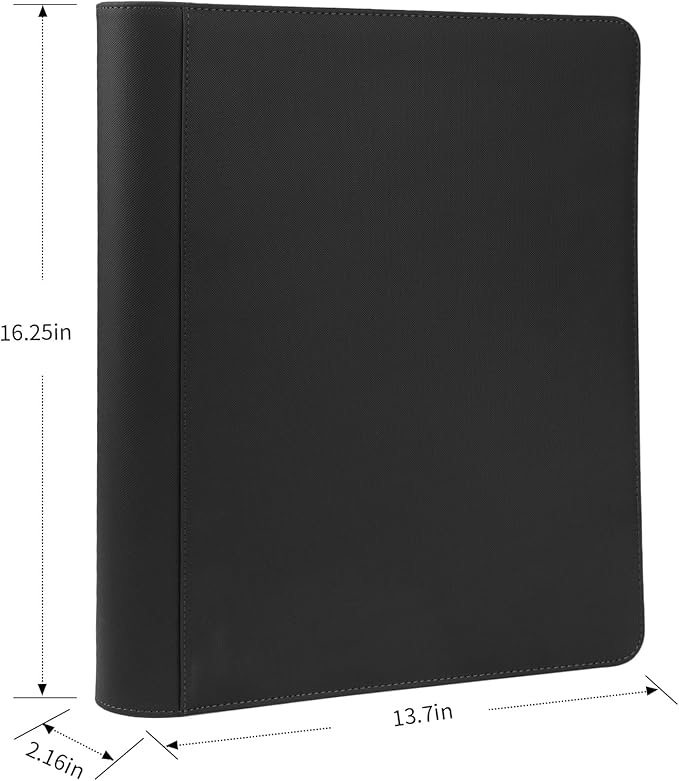 GERMUN Toploader Binder, Holds 324 Toploaders, 9 Pocket Top Loader Binders with Sleeves for 3 x 4'' Toploaders, Double-Sided Pocket Top Loader Storage Binder, Trading Card Binder - Diamond Black