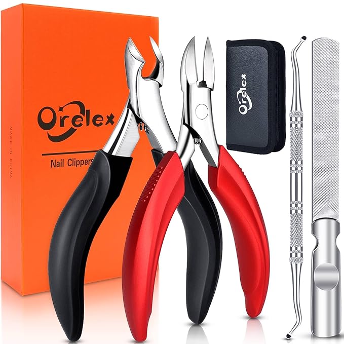 Toenail Clippers for Seniors Thick Toenails, Toe Nail Clippers Adult Long Handle for Men, Sharp Professional Heavy Duty Ingrown Toenail Tool