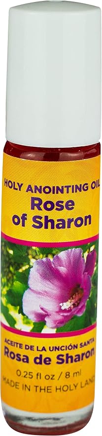 Rose of Sharon Holy Land Anointing Oil from Israel, 1/4 oz Roller Bottle from Jerusalem, Locally Sourced Essences, Gift for Pastors, Priests, Rabbi, & Clergy, Aceite Ungido de Rosa de Sharon