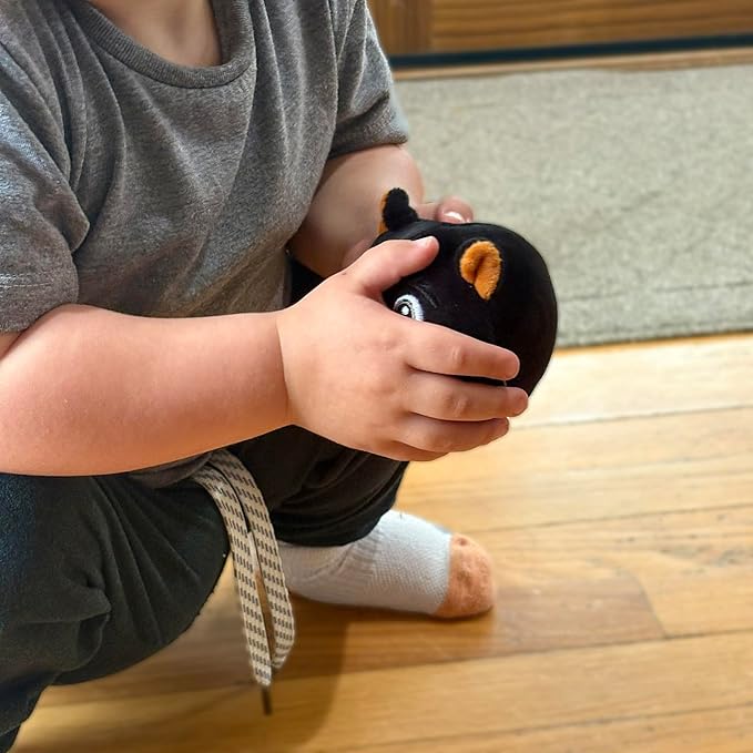 The Petting Zoo Black Bear Stuffed Animal Plushie, Gifts for Kids, Squishiez Wildlife Animal Squeeze Toy, Bear Panda Plush Toy, 3 inches