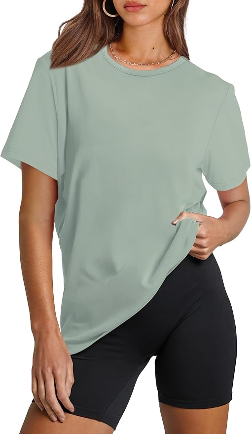 OFEEFAN Workout Tops for Women UPF 50+ Breathable Quick Dry Loose Fit T Shirt Outdoor Yoga Running Hiking Gym Tee Top