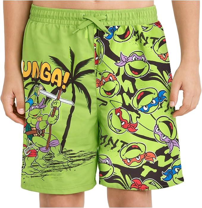 Nickelodeon Boys Swim Trunks - Paw Patrol TMNT Quick Dry Graphic Boys Swim Shorts for Toddler and Little Boy