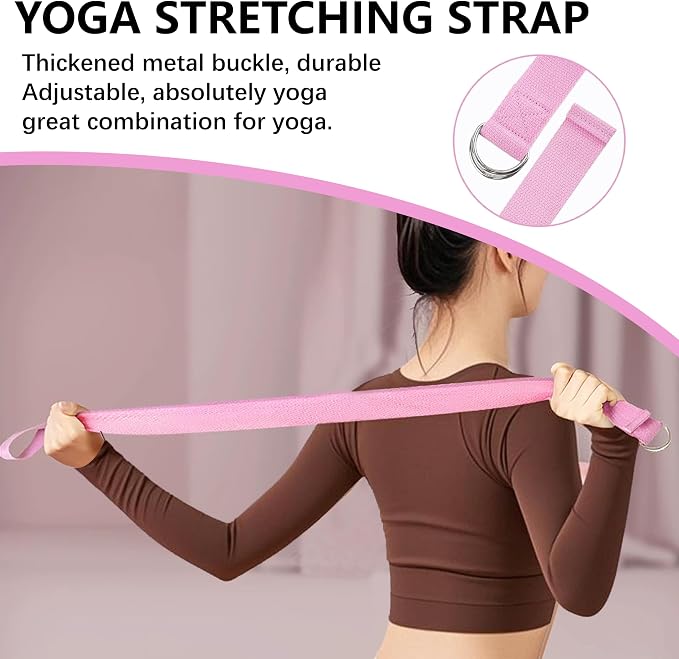 MAOMUN 6 Yoga Blocks 2 Pack with Yoga Strap and Beveled Edges, Anti-Slip Pilates Block Set Yoga Brick, Soft Lightweight Pilates Accessories for Balance Stability Stretching Pilates