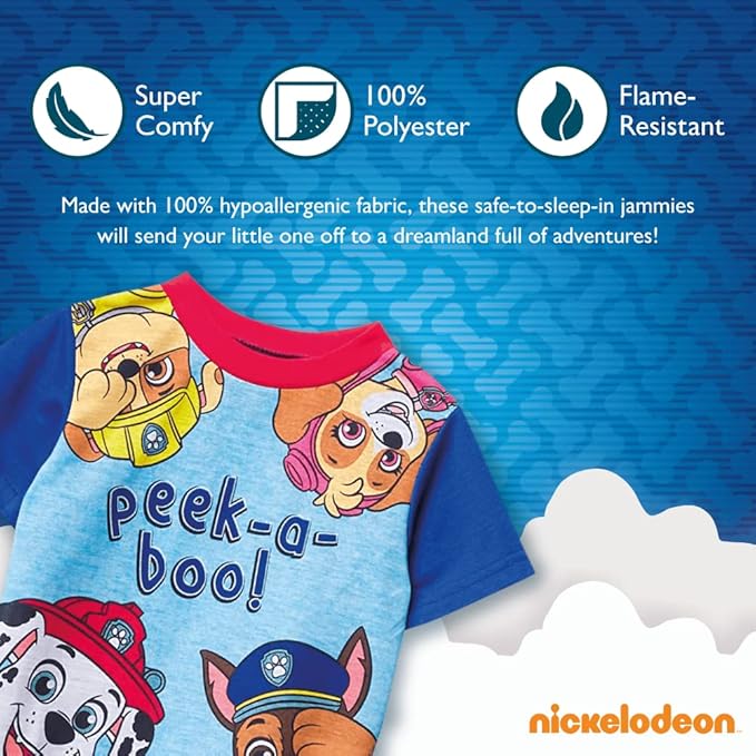 Nickelodeon boys Paw Patrol | Baby Shark 2-piece Loose-fit Pajama Set, Soft & Cute for Kids