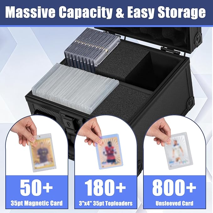 Toploader Storage Box for 3" x 4" 35pt Rigid Card，Top Loader Cards Hard Carrying Case ，Sports Card Storage Boxes for Trading Cards, Top Loaders Holder (Holds 180+ Toploaders)