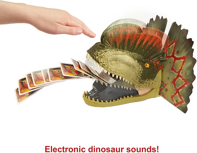 Mattel Games UNO Attack Jurassic World Domination Card Game for Kids & Family Night with Dinosaur Card Launcher, Lights & Sounds (Amazon Exclusive)