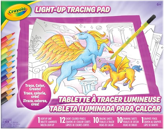 Crayola Light Up Tracing Pad - Pink, Writing & Drawing Art Kit for Kids & Adults, Kids Toys, Tracing Light Box Table, Holiday & Christmas Gifts for Girls & Boys, 6+ [Amazon Exclusive]