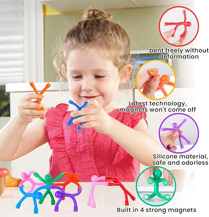 Fridge Magnets Man,12 Pack Refrigerator Magnet Man, Cool Magnetic People Magnets Fridge, Colorful Humanoid Magnetic Toys for Boys Girls Gifts