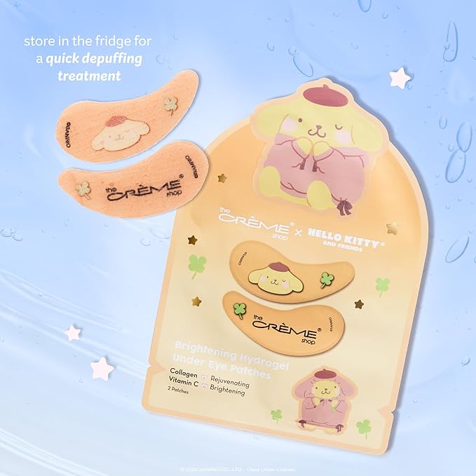 The Crème Shop x Pompompurin Under Eye Patches, Hydrogel Under Eye Mask for Dark Circles, Puffy Eyes, and Under Eye Bags, Korean Skincare (Pack of 5)
