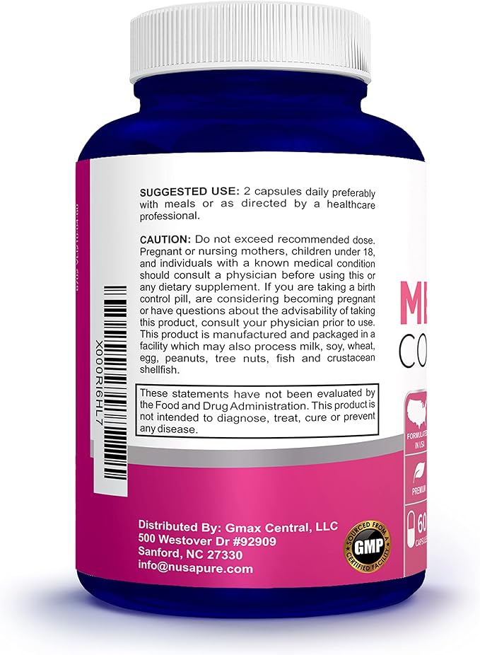 NusaPure Menopause Complex : Black Cohosh and Herbal Ingredients - 60 Capsules (Pack of 2)