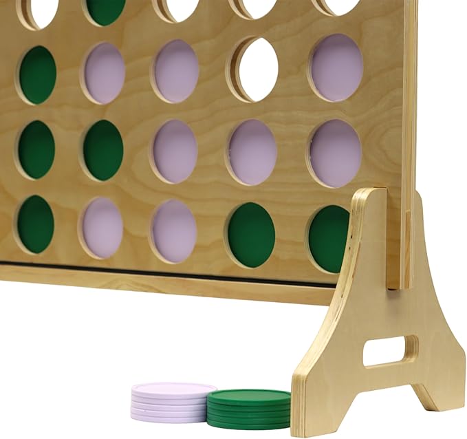 Tailgating Pros Premium Giant Four in a Row with Carrying Case - Jumbo Oversized Outdoor Yard Game - Connect Multiple Pucks in a Row to Win - Many Puck Colors Available!