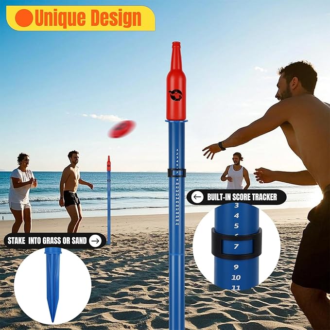 Juegoal Outdoor Flying Disc Game Set, Yard Games Set, Outside Fun Disc Toss Game for Beach Lawn Backyard Park Camping