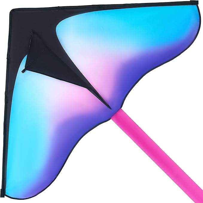 JOYIN Large Delta Kite Gradient Blue & Purple, Easy to Fly Huge for Kids and Adults with 328ft String, Large Delta Beach Kite for Outdoor Games and Activities