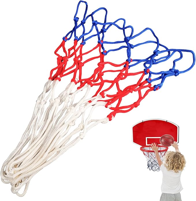 Small Net Replacement for 12 Loops Mini Basketball Hoop, 8"-10.25" Rims, All Weather Anti Whip