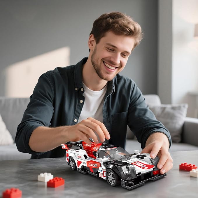 HIGH GODO Speed Racing Car Building Set, 1:20 Scale Sports Car Model Kit, Cool Collectible Cars Construction Toys Gifts for Adults Teens Age 14+ (368 Pieces)