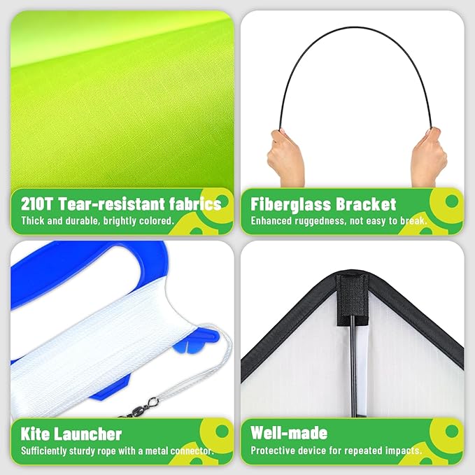 Delta Kite for Kids & Adults, Extremely Easy to Fly Kite, Suitable for Family outings, Outdoor Games and activitie