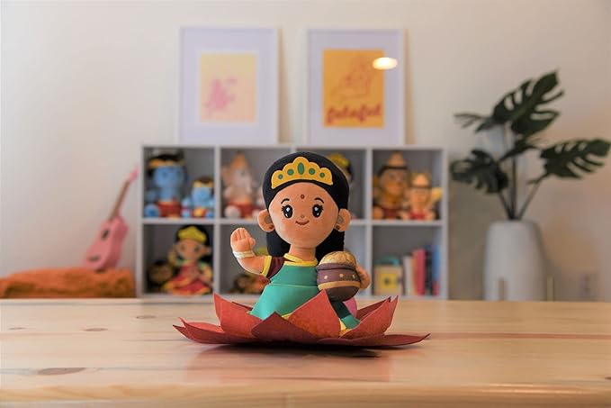 MODI TOYS Mini Devis Bundle - 3 Small (7 inch) Mantra Singing Plush Toys | Ideal for Newborns, Infants, Toddlers, Grandparents | Best for Diwali, Baby Shower, Birthday, Housewarming
