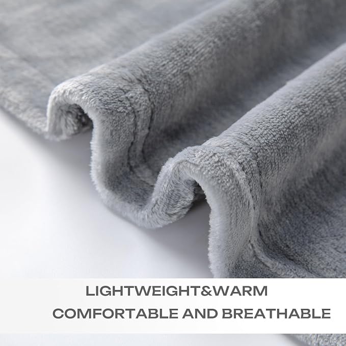 Grey Fleece Plush Throw Blanket 90"x90"for Couch Sofa Fuzzy Cozy Flannel | Super Soft Lightweight Microfiber Blanket for Bed Chair bedroom Home Decor All Season,Birthday Gifts for Women Mom Adult