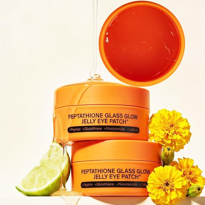Re.SPN Glass Glow Jelly Under Eye Masks - 60ct Vegan Korean Hydrogel Pads for Dark Circles, Puffiness, Fine Lines & Eye Bags - Infused with Peptide Complex, Niacinamide & Botanicals - Cooling