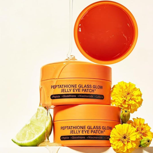 Re.SPN Glass Glow Jelly Under Eye Masks - 60ct Vegan Korean Hydrogel Pads for Dark Circles, Puffiness, Fine Lines & Eye Bags - Infused with Peptide Complex, Niacinamide & Botanicals - Cooling