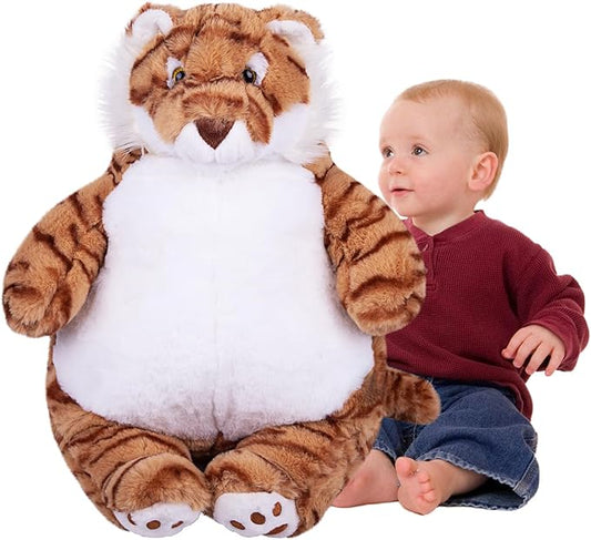 ARELUX Giant 22in Big Tiger Plush Large Stuffed Animal Hugging Pillow: Soft Jumbo Sleeping Body Warm Fluffy Pillow Adorable Chubby Plushie Toy Gifts for Boys Girls