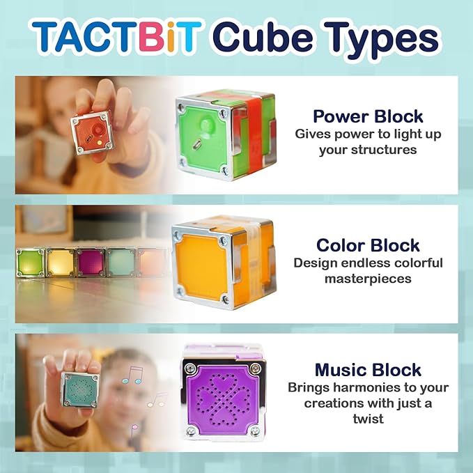 24 Magnetic Electronic Building Blocks – Spark STEAM Creativity, Skip The Screens! Intertek Approved for Age 1-100. Patented in The US and China.