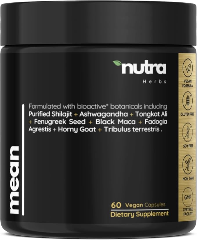 Men's Testosterone Support–10-in-1 Horny Goat Weed with Tongkat Ali, Ashwagandha, Shilajit, Maca, Fadogia Agrestis, Tribulus & More – Energy, Vitality & Libido Support – 60 Vegan Capsules