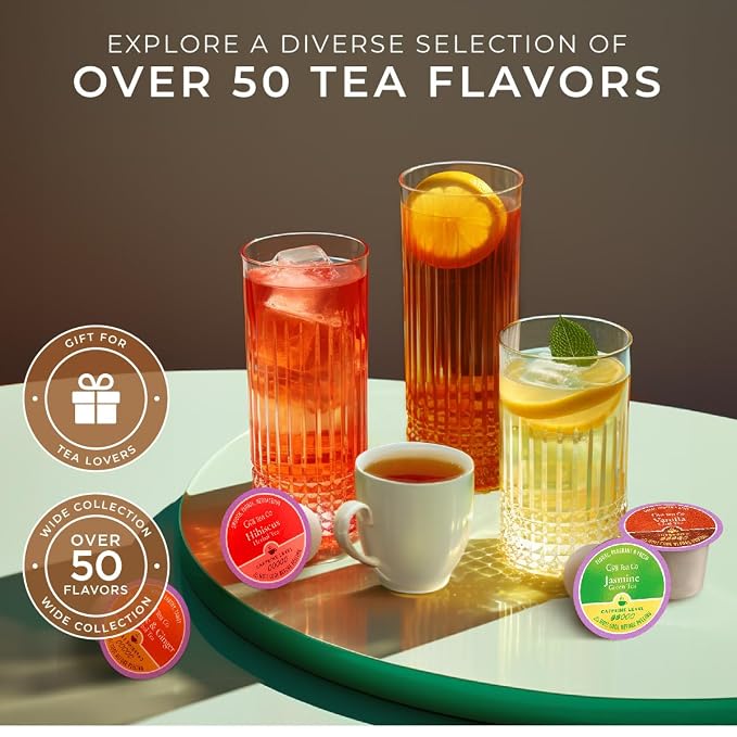 Gya Tea Co Hibiscus Tea Gift Set (16 Count) - Decaf Tea Pod for Lovers Get Well Gifts - Manually Harvested - Enjoy Hot or Iced