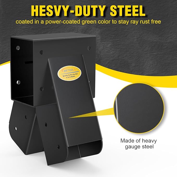 BETOOLL 90° A-Frame Middle Swing Set Brackets, Heavy Duty Steel DIY Swing Set - Includes Mounting Hardware, Ideal for Indoor and Outdoor Playgrounds (1 Middle Bracket-Black)