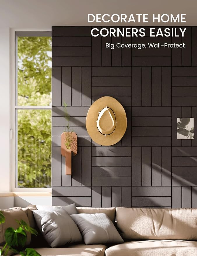 Fluxynara Felt Bulletin Board & Cork Board Alternative, Charcoal Gray | 48" x 36" Pin board, Removable Adhesive Tabs, Easy Install Without Wall Damage, For Home Office Decor