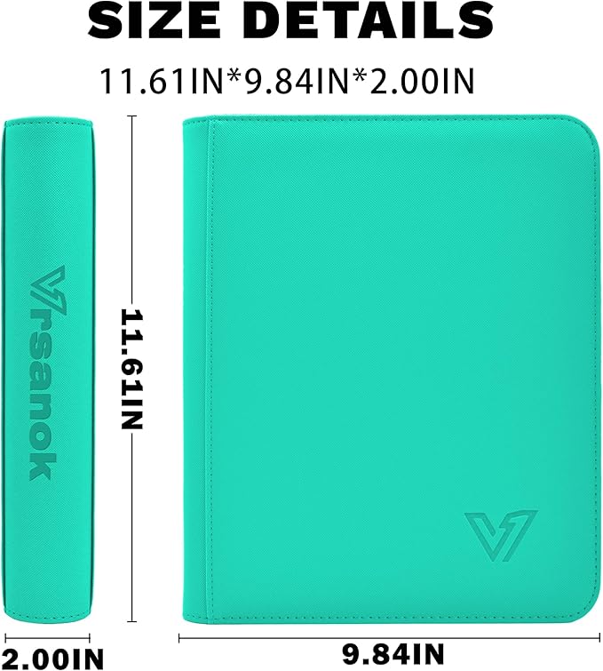 Toploader Binder 4 Pocket,Holds 128 Top Loaders,Top Loader Binder 4 Pocket for 3" x 4"Rigid Cards,Double Sided Card Binder Abulm in 3"x4"Toploaders for Trading Cards