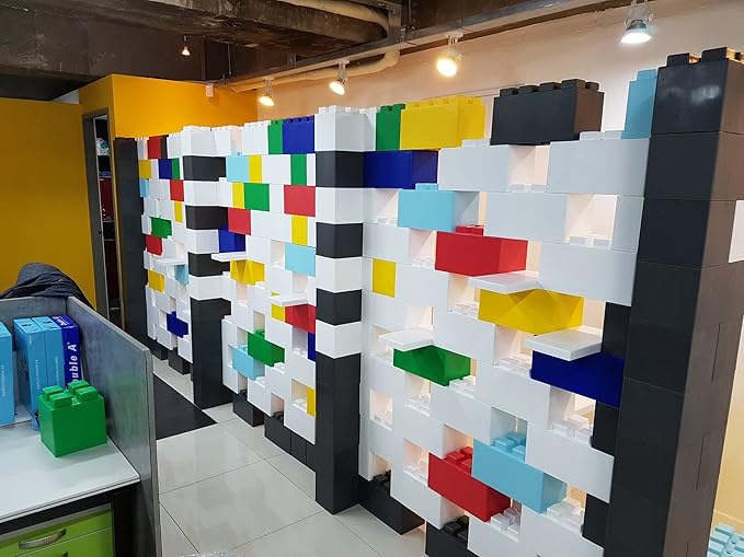 EverBlock 6" x 6" Half Size Plastic Modular Block Bulk Pack | Giant Building Blocks | Easy to Connect & Reuse | Indoor & Outdoor Use | Build Displays & Structures | Black