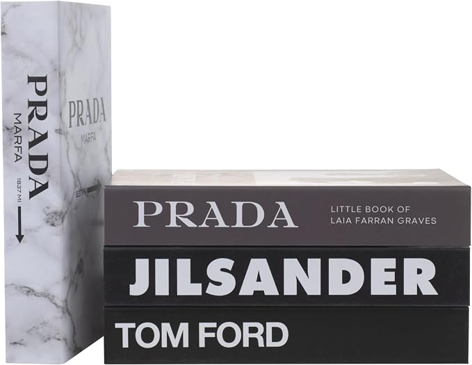 4 Pcs Decorative Books | Faux Marble Cardboard Coffee Table Decor | Minimalist Modern Look - Not Real, No Pages Inside - Arrives Flat, Tool-Free 2-Min Setup