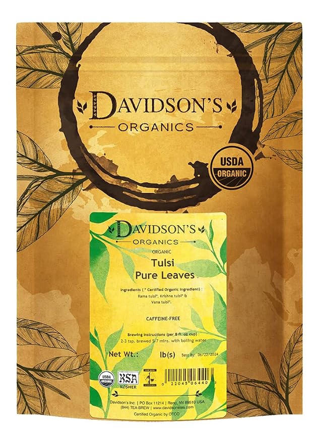Davidson's Organics, Tulsi Pure Leaves, Loose Leaf Tea, 16-Ounce Bag