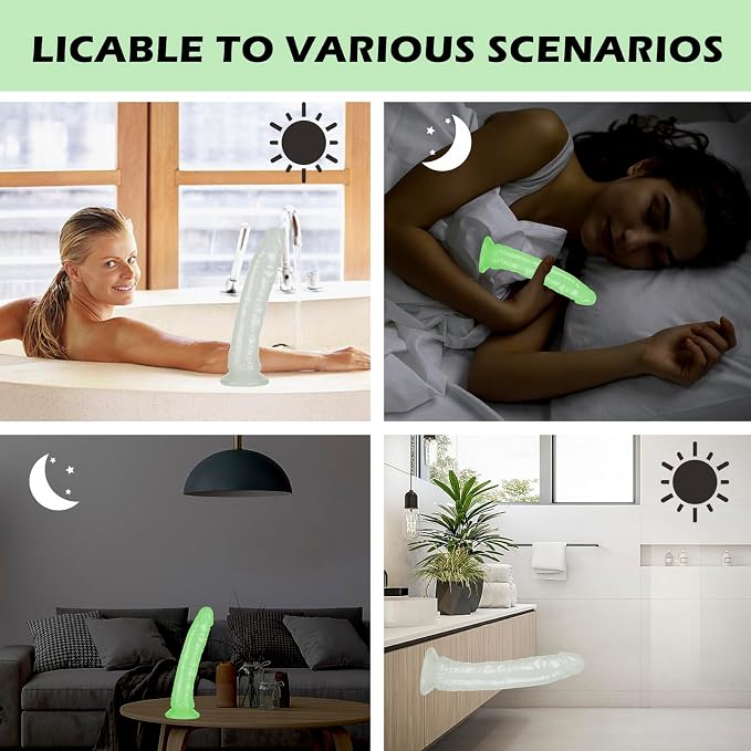 12.6'' Huge Dildo Soft Monster Dildos Sex Toys with Suction Cup for Hands-Free Play,Big Thick Dildos Suitable for Women/Men/Couples can be Use for G spot and Anal(Glow in The Dark Green)