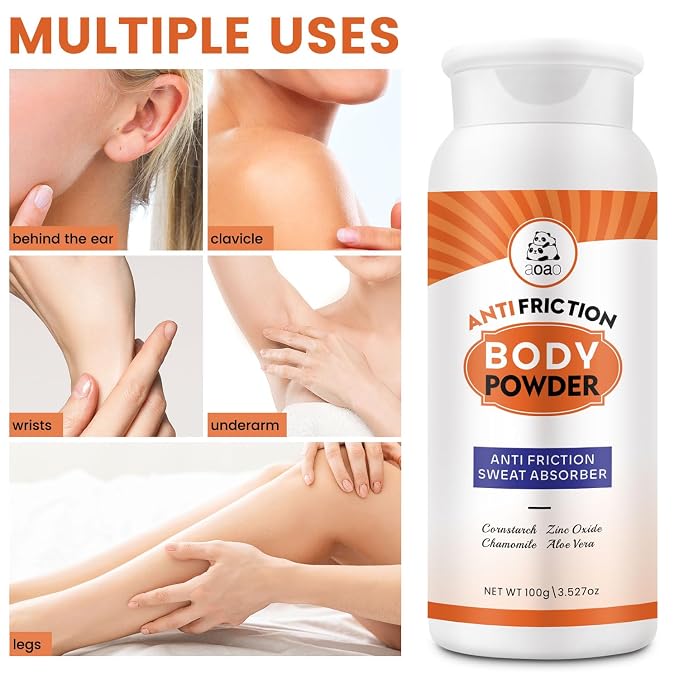 Chafing Relief Powder, Talc-Free Women's Body Powder for Underbreast, Groin & Feet, Sweat & Friction Defense for Gym & Sports, On-The-Go Portable, Stay Dry, Move with Confidence, Fresh Scent, 3.53oz
