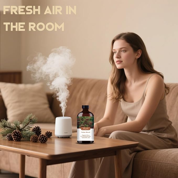 Cedarwood Essential Oil, Cedarwood Oil for Diffuser, Humidifier, Massage, DIY Candle, Soap, Focus, Relaxation, Gift Ready,Cedarwood Fragrance Oil - MLYNKL Essential Oils (4.33 fl oz / 130ml)