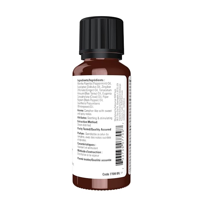 Now Foods Essential Oils, Muscle Zen™ Essential Oil Blend for Sports Massage, Steam Distilled, 1-Ounce