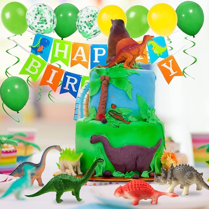 OuMuaMua Dinosaur Toys, Plastic Mini Dinosaur Figure Toy Set Including T-rex, Stegosaurus, Monoclonius for Kids Toddler Dinosaur Birthday Party Favors, Christmas Easter Eggs Filler Gifts, 78 Pack