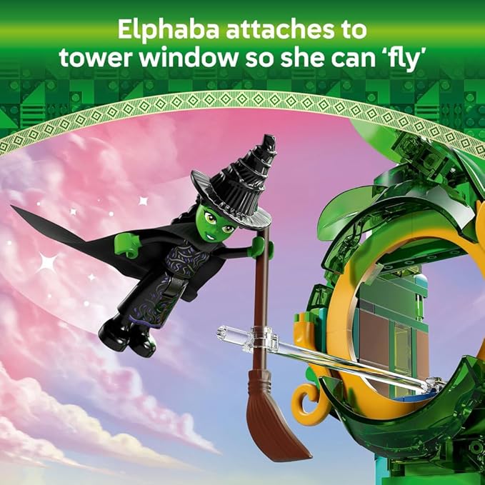 LEGO Wicked Welcome to Emerald City, Collectible Game for Girls and Children from 9 Years with Tower Toy to Build and 5 Movie Characters including Glinda and Elphaba, Gift Idea 75684