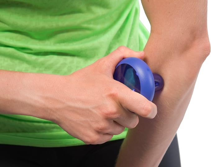 The Pressure Positive Co. Knobble II Handheld Massage Tool Ergonomic Durable Knob with a Comfort Band for Trigger-Point Deep-Tissue Relief of Neck, Jaw, Chest, Arms, Hands, Legs & Feet (Sapphire Blue)